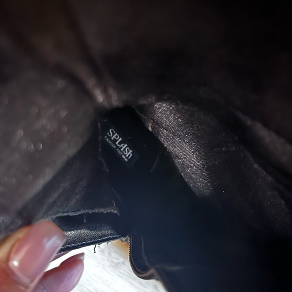 Vintage Splash Patchwork Denim Platform Wedge Boots. Y2K Statement.  Size 7 - Picture 11 of 14